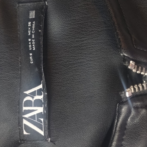 ✨Zara Faux Leather Black Zip Up Jacket Size Small - Picture 5 of 10
